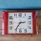 Retro The Metro Newgate Wandklok, Rood thumbnail 8