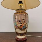 Vintage Authentieke Chinese Vaaslamp, Schemerlamp Tafellamp Porselein thumbnail 6