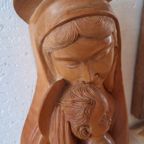 Vintage Houten Maria/Madonna Met Kindje Jezus thumbnail 3