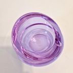 Vintage Glazen Asbak Kristalglas Lila Glaswerk thumbnail 5