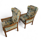 2 X Casala Wingback / Lounge / Armchair In Top Condition / 4 Small Cushions / 1960s thumbnail 10
