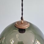 Vintage Hanglamp Van Gerookt Glas, Jaren 70 thumbnail 4