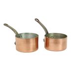 Set Van 2 Decoratieve Steelpannen Koper Staal Frankrijk thumbnail 3