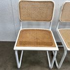 Zes Vintage Cesca Design Stoelen, Witte Uitvoering, 1980's thumbnail 15