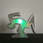 Keith Haring La Linea Lamp Osvaldo Cavandoli Zilver (nieuw In Originele Verpakking) thumbnail 5