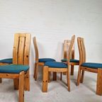 Set Van 6 Deense Grenen Eetkamerstoelen, Jaren 70 thumbnail 9