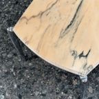Vintage Space Age Marmeren Salontafel Met Chroom thumbnail 8