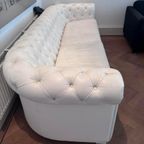 Witte Leren Chesterfield Bank thumbnail 2