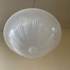 Lamp Hanglamp Art Deco 1930 Ufo Vorm Wit Glas Frans thumbnail 8