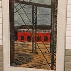 "rijkswerf", Piet Lont, 1995, Houdsnede Op Japans Papier thumbnail 2