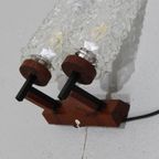 Vintage Dubbele Wandlamp - Hout, Glas Jaren '60 thumbnail 11