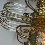Vintage Art Deco Jaren 20 Stijl Kroonluchter Hanglamp Opaline Staafjes thumbnail 6