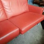 Leolux Paian Design Bank 2,5 Zits Rood Leder thumbnail 2