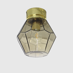 Vintage Plafondlamp, Wandlamp Glashütte Limburg - Rookglas thumbnail 2