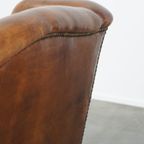 Comfortabele, Charmante Schapenleren Oorfauteuil Met Mooie Kleuren En Een Prachtig Patina thumbnail 13