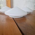 3 Vintage Discus Plafond Of Wandlampen Design Melkglas thumbnail 3