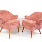 2 Roze Cocktail Stoeltjes | Nieuw Gestoffeerd Rib Artifort thumbnail 2