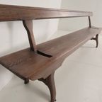 Victoriaanse Spoorwegbank Hout – Zeldzaam Ontwerp Met Omkeerbare Rugleuning thumbnail 6