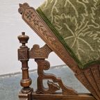 Zeldzame Antieke Stoel Houtsnijwerk thumbnail 6