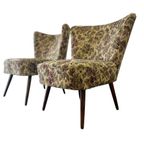 Set Van 2 Vintage Gebloemde Cocktailstoelen / Fauteuils thumbnail 2