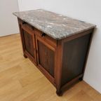 Vintage Frans Dressoir Commode, Ladekast Badkamermeubel Met Marmer Blad 212 thumbnail 9