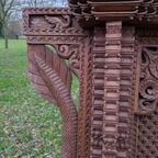 Carved Wooden Newari Window From Nepal thumbnail 5