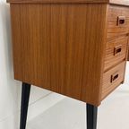 Scandinavisch Vintage Teak Fineren Bureau Faset thumbnail 15