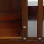 Zeer Mooie Grote Antieke Houten Engelse Boekenmolen Met Een Cast Iron Base thumbnail 7