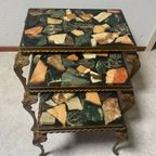 Vintage Nesting Tables / Mimiset Met Onyx Bladen Regency Stijl thumbnail 6