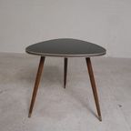 Driehoekige Vintage Bijzettafel, Salontafel Op Drie Poten thumbnail 5