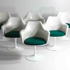 Grote Set Van 8 Vintage Mid-Century Tulip Eetkamerstoelen Van Eero Saarinen Voor Knoll thumbnail 4