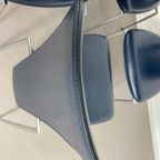 6 X Arper Italy Blue Leather Diningroom Chairs thumbnail 8