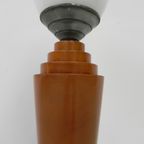 Art Deco Tafellamp, Bureaulamp Met Glazen Kap thumbnail 12