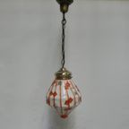 Art Deco Hanglamp Met Gehoekte Glazen Kap thumbnail 2