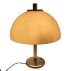 Egon Hillebrand - Table Lamp - Space Age - Mushroom Lamp - White Acrylic Shade And Chromed Base thumbnail 4