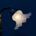 Antieke Art Nouveau Tafellamp Met Matglazen Kapje thumbnail 15
