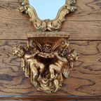 Vintage Hollywood Regency Spiegel Kuifspiegel Met Planchet thumbnail 4