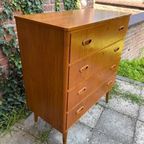 Vintage 4-ladenkast Mid Century thumbnail 3