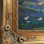 Schilderij "Kippen Op De Binnenplaats". thumbnail 5