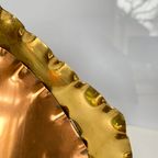 Unieke Vintage "Open Haard" Tafellamp Van Koper & Messing thumbnail 7