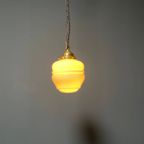 Engelse Opaline Met Messing Glazen Hanglamp thumbnail 8