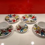 Keith Haring Servies: 2 Platte Borden, 2 Koffiekop En Schotel, 1 Espresso Kopje En Schotel thumbnail 2