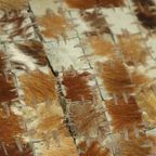 Vintage Vierkante Poef Geitenleer Patchwork Mozaïek Patroon thumbnail 10