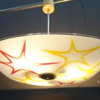 Ceiling Lamp By Inva In White Glass Red And Yellow Stars 1960S thumbnail 8