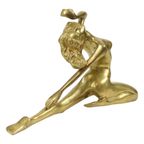 Art Deco Stijl Beeld Elegante Naakte Vrouw Massief Messing thumbnail 6