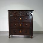 Particularly Cool English Chest Of Drawers / Chest Of Drawers. Dated (charles 2 Era). Made Of Sol thumbnail 2