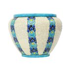 Polychrome Bloempot Vaas Catteau Boch Keramis Art Deco Ca. 1922 thumbnail 9