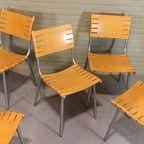 Set Van 5 Vintage Ruud Jan Kolkke Stoelen Eetkamerstoelen thumbnail 14