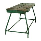 Unieke Groene Industriële Werkbank Werktafel Hout Metaal 160Cm thumbnail 16
