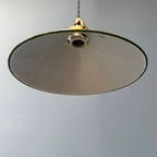 Groen Emaille Hanglamp Met Messing Armatuur thumbnail 9